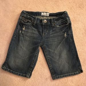 Distressed Aeropostale jean shorts long